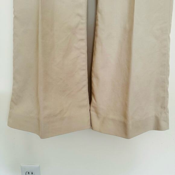 Banana Republic Martin Fit Sand Khaki Straight Wide Leg Trouser Cotton Pants 4 - Picture 5 of 12